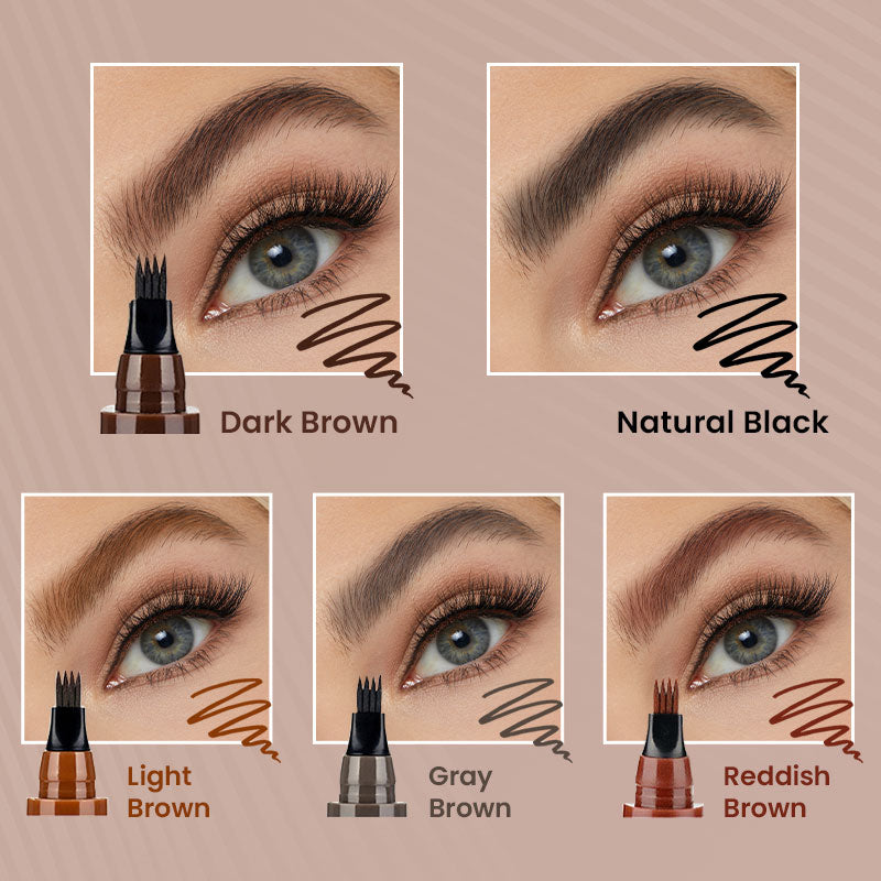 4-Tip Microblade Pen for Brows & Beards – Waterproof, Smudge-Proof & Natural Look